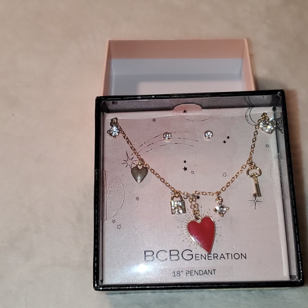 BCBGeneration 18" Goldstone pendant earrings